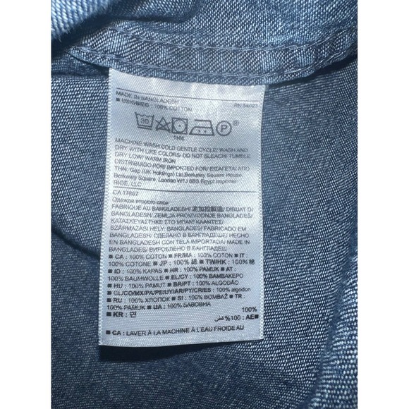 Banana republic Jean sz l collar button down long sleeve hipster preppy - Picture 6 of 6